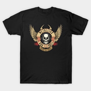 one skull and wings metal T-Shirt